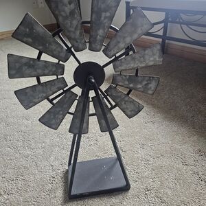 Black Metal Windmill Decor